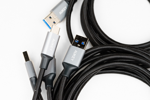 Aukey 5本セット USB3.0 to USB-C ケーブル (1m*3本+2m*1本+0.3m*1本)  CB-CMD2